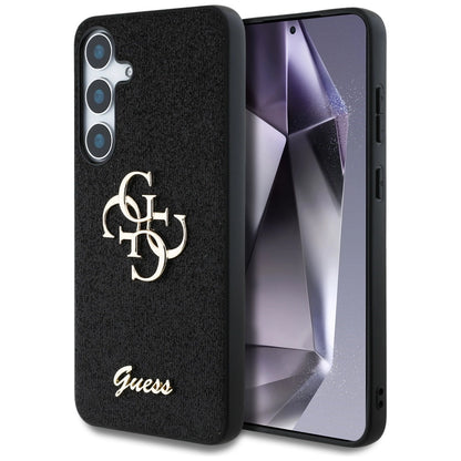 Guess Fixed Glitter Big 4G Metal Logo case for Samsung Galaxy S25 black_0