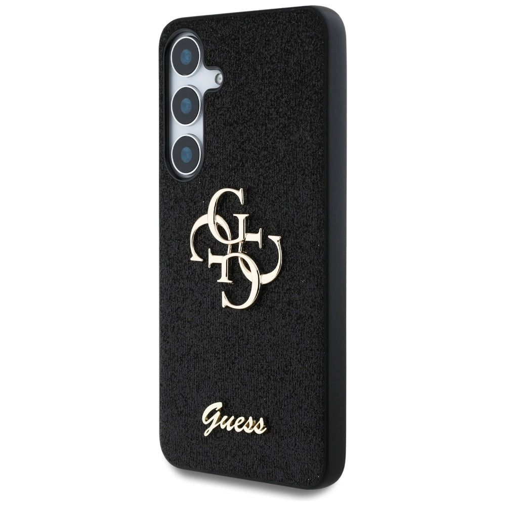 Guess Fixed Glitter Big 4G Metal Logo case for Samsung Galaxy S25 black_1