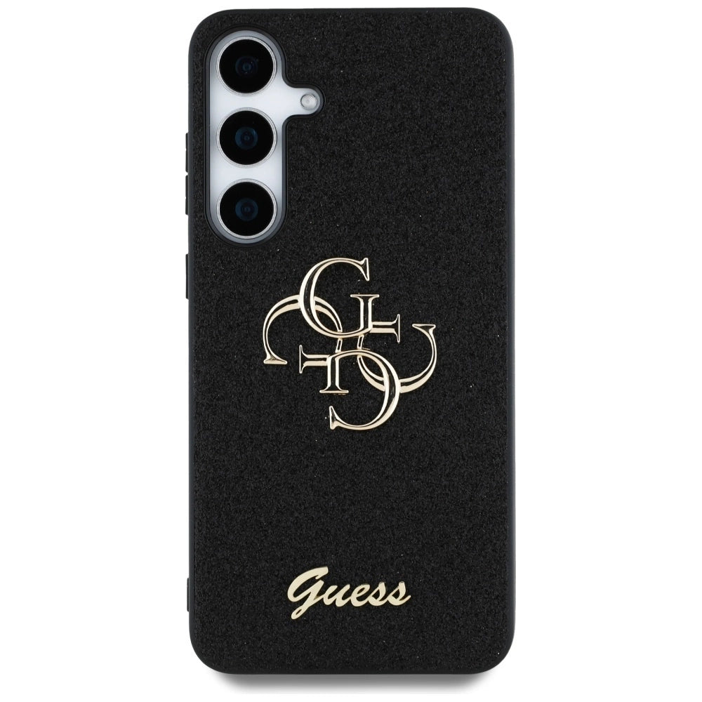 Guess Fixed Glitter Big 4G Metal Logo case for Samsung Galaxy S25 black_2