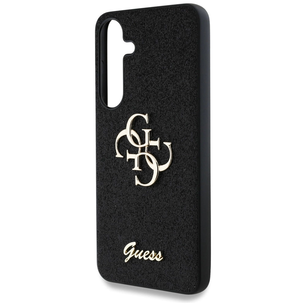 Guess Fixed Glitter Big 4G Metal Logo case for Samsung Galaxy S25 black_5