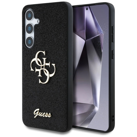 Guess Fixed Glitter Big 4G Metal Logo case for Samsung Galaxy S25 Plus black_0