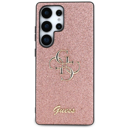 Guess Fixed Glitter Big 4G Metal Logo Case for Samsung Galaxy S25 Ultra Pink_2