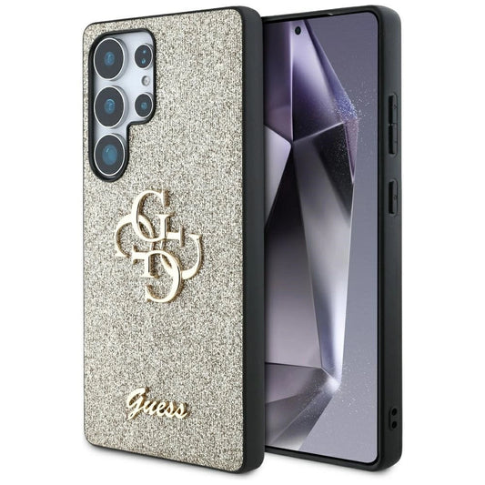 Guess Fixed Glitter Big 4G Metal Logo case for Samsung Galaxy S25 Ultra gold_0