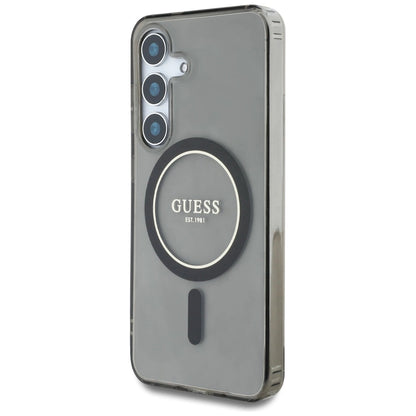 Guess Glitter Circle Classic Logo MagSafe case for Samsung Galaxy S25 black_1