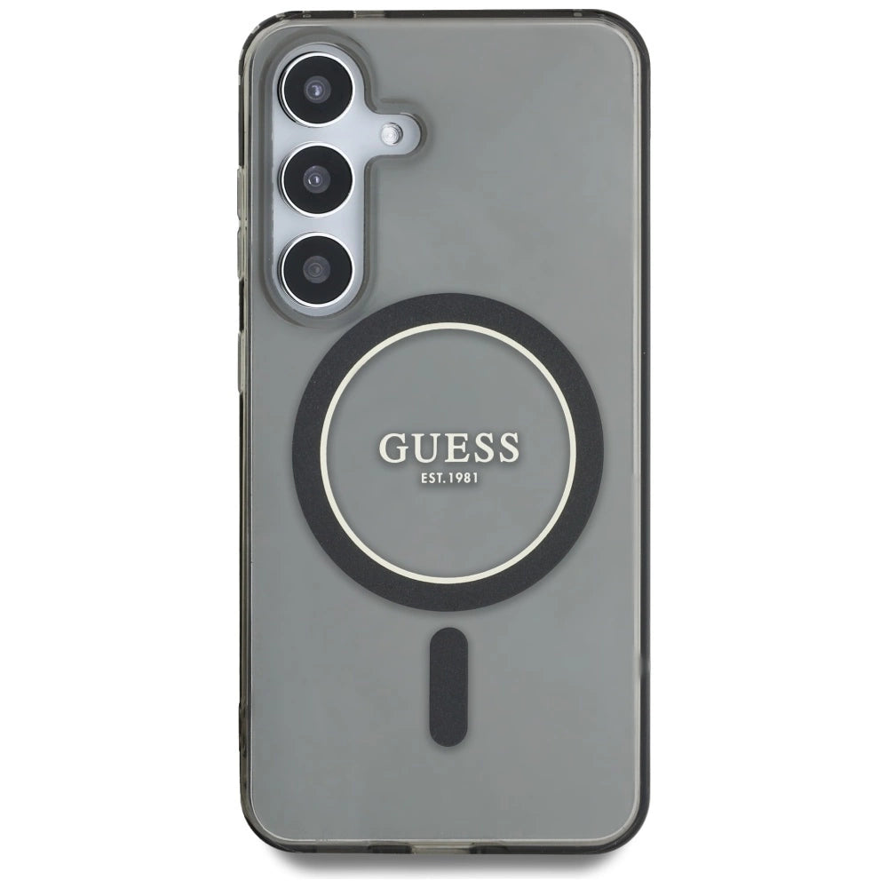 Guess Glitter Circle Classic Logo MagSafe case for Samsung Galaxy S25 black_2