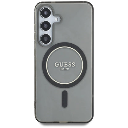 Guess Glitter Circle Classic Logo MagSafe case for Samsung Galaxy S25 black_2