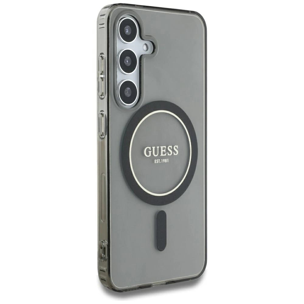 Guess Glitter Circle Classic Logo MagSafe case for Samsung Galaxy S25 black_3