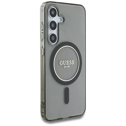 Guess Glitter Circle Classic Logo MagSafe case for Samsung Galaxy S25 black_3