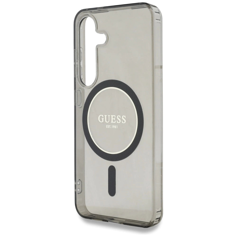 Guess Glitter Circle Classic Logo MagSafe case for Samsung Galaxy S25 black_5
