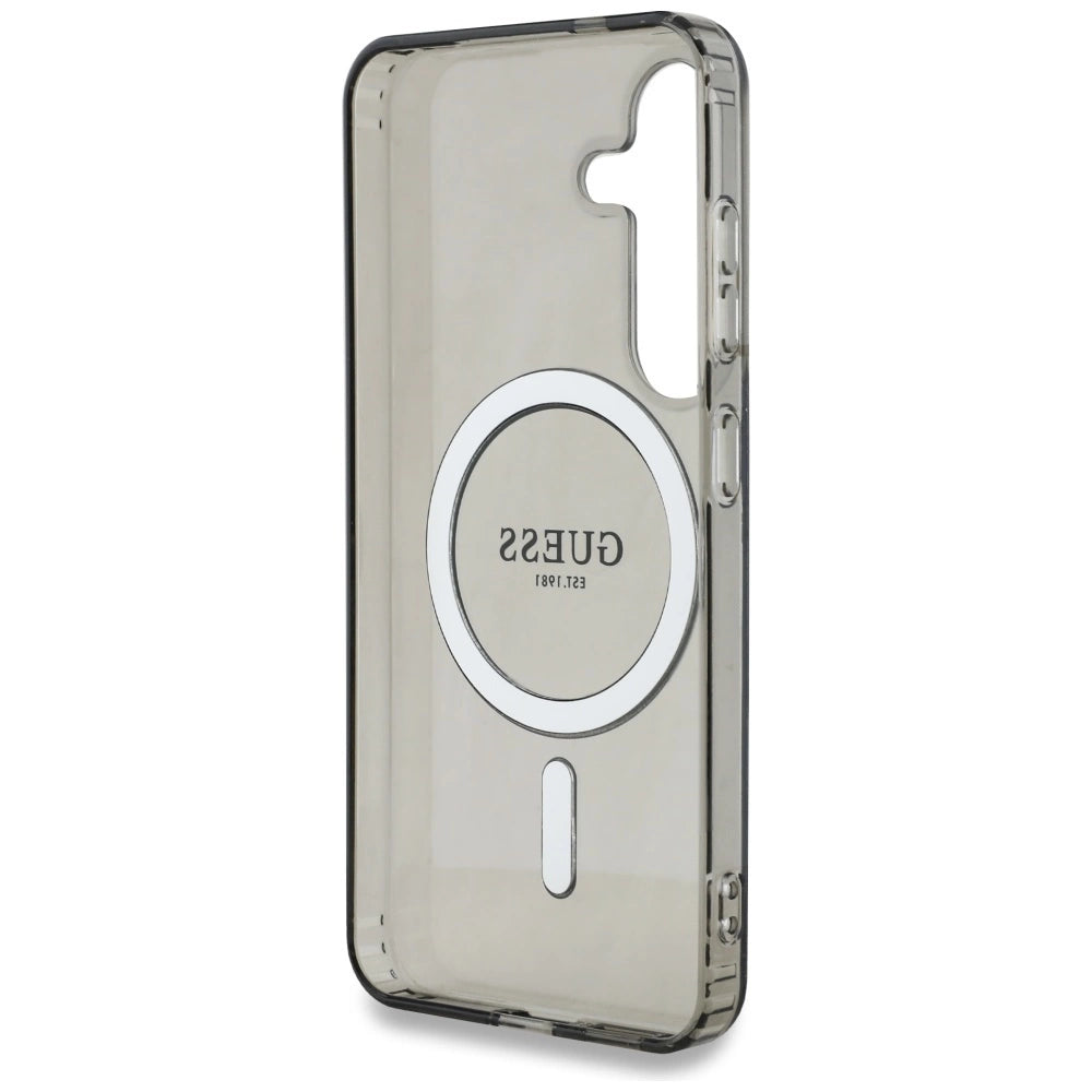 Guess Glitter Circle Classic Logo MagSafe case for Samsung Galaxy S25 black_6