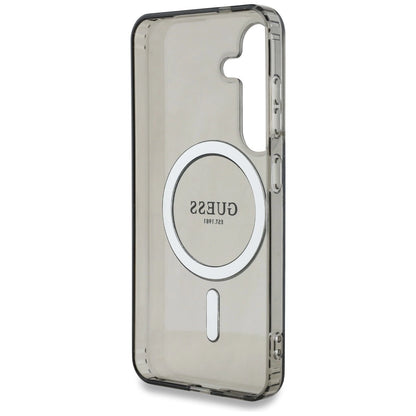 Guess Glitter Circle Classic Logo MagSafe case for Samsung Galaxy S25 black_6
