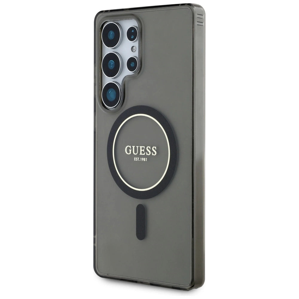 Guess Glitter Circle Classic Logo MagSafe case for Samsung Galaxy S25 Ultra black_1