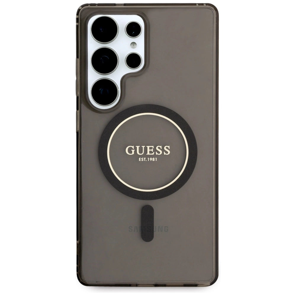 Guess Glitter Circle Classic Logo MagSafe case for Samsung Galaxy S25 Ultra black_2