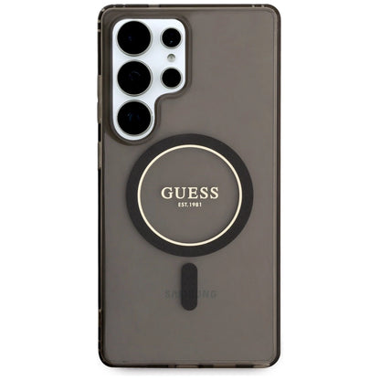 Guess Glitter Circle Classic Logo MagSafe case for Samsung Galaxy S25 Ultra black_2