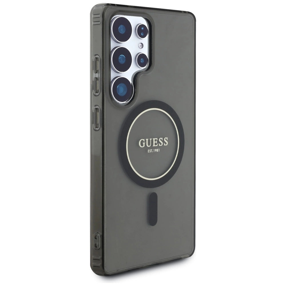 Guess Glitter Circle Classic Logo MagSafe case for Samsung Galaxy S25 Ultra black_3