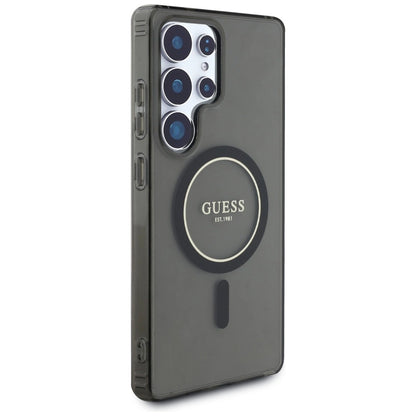 Guess Glitter Circle Classic Logo MagSafe case for Samsung Galaxy S25 Ultra black_3