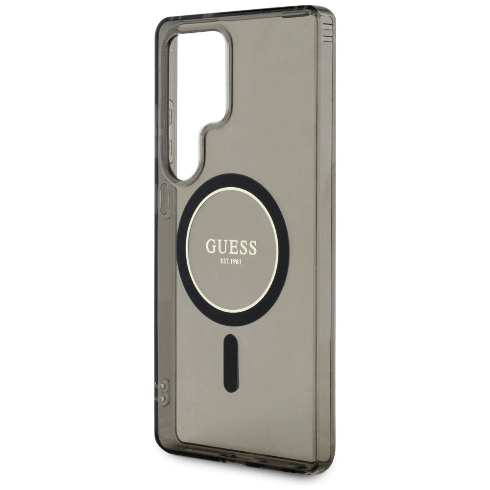 Guess Glitter Circle Classic Logo MagSafe case for Samsung Galaxy S25 Ultra black_5