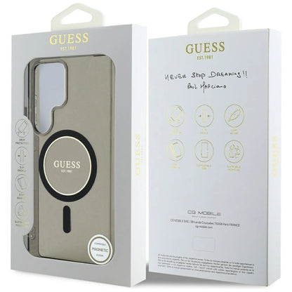 Guess Glitter Circle Classic Logo MagSafe case for Samsung Galaxy S25 Ultra black_7
