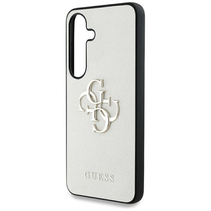 Guess Grained Big 4G Logo Small Classic Logo case for Samsung Galaxy S25 beige_5