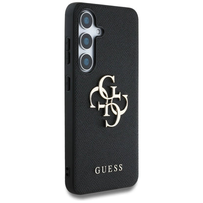 Guess Grained Big 4G Logo Small Classic Logo case for Samsung Galaxy S25 black_3