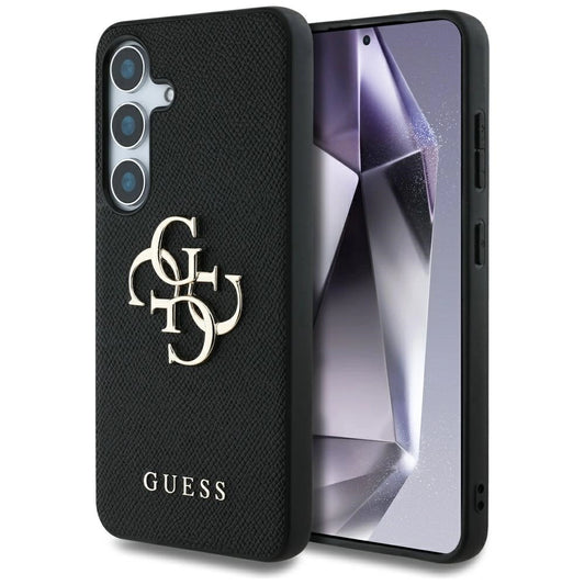 Guess Grained Big 4G Logo Small Classic Logo case for Samsung Galaxy S25 Plus black_0