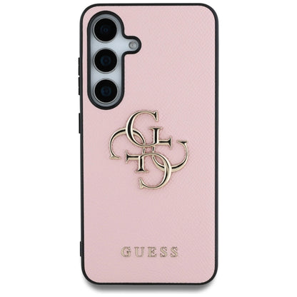 Guess Grained Big 4G Logo Small Classic Logo case for Samsung Galaxy S25 Plus pink_2
