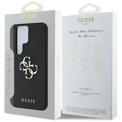 Guess Grained Big 4G Logo Small Classic Logo case for Samsung Galaxy S25 Ultra black_7
