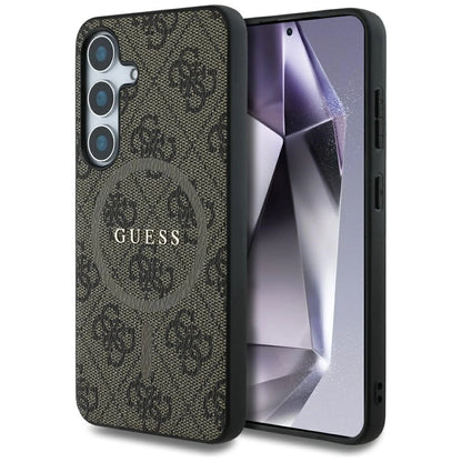 Guess Leather 4G Colored Ring Classic Logo MagSafe Samsung Galaxy S25 case brown_0