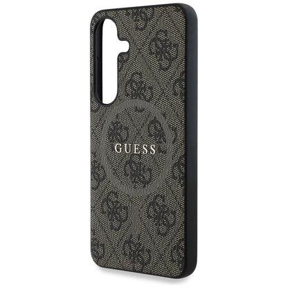 Guess Leather 4G Colored Ring Classic Logo MagSafe Samsung Galaxy S25 case brown_5