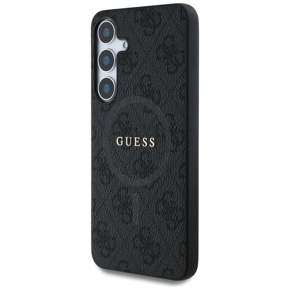 Guess Leather 4G Colored Ring Classic Logo MagSafe Samsung Galaxy S25 case black_1