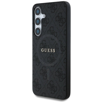 Guess Leather 4G Colored Ring Classic Logo MagSafe Samsung Galaxy S25 case black_1