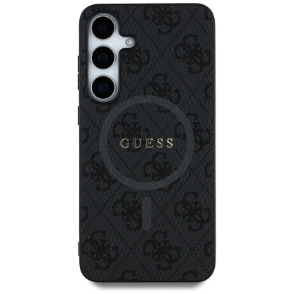 Guess Leather 4G Colored Ring Classic Logo MagSafe Samsung Galaxy S25 case black_2