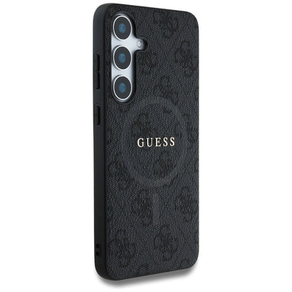 Guess Leather 4G Colored Ring Classic Logo MagSafe Samsung Galaxy S25 case black_3