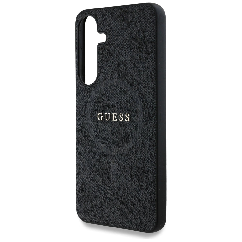 Guess Leather 4G Colored Ring Classic Logo MagSafe Samsung Galaxy S25 case black_5