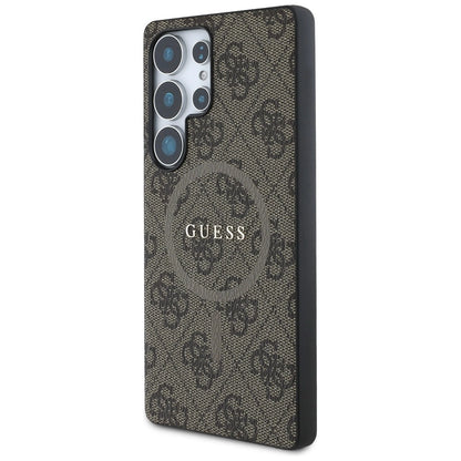 Guess Leather 4G Colored Ring Classic Logo MagSafe Case Samsung Galaxy S25 Ultra brown_1
