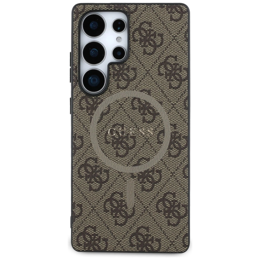 Guess Leather 4G Colored Ring Classic Logo MagSafe Case Samsung Galaxy S25 Ultra brown_2