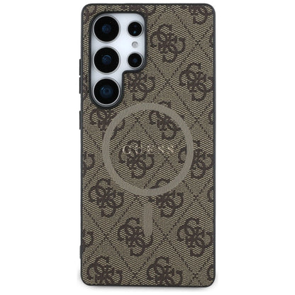 Guess Leather 4G Colored Ring Classic Logo MagSafe Case Samsung Galaxy S25 Ultra brown_2