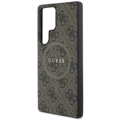 Guess Leather 4G Colored Ring Classic Logo MagSafe Case Samsung Galaxy S25 Ultra brown_5