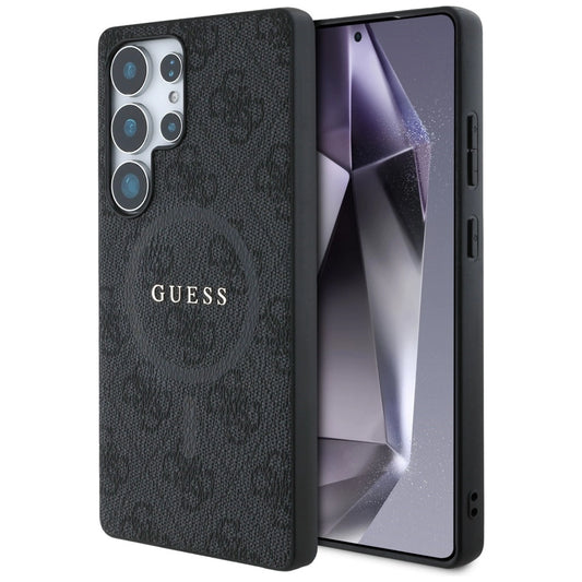Guess Leather 4G Colored Ring Classic Logo MagSafe Case Samsung Galaxy S25 Ultra black_0