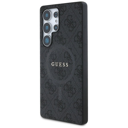 Guess Leather 4G Colored Ring Classic Logo MagSafe Case Samsung Galaxy S25 Ultra black_1