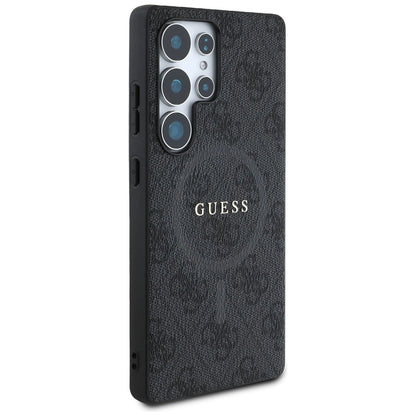 Guess Leather 4G Colored Ring Classic Logo MagSafe Case Samsung Galaxy S25 Ultra black_3