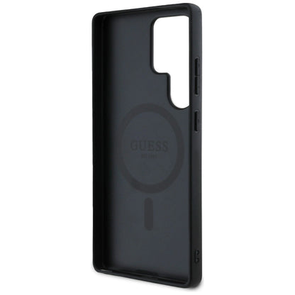 Guess Leather 4G Colored Ring Classic Logo MagSafe Case Samsung Galaxy S25 Ultra black_6