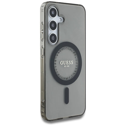 Guess Rhinestones Printed Classic Logo MagSafe Samsung Galaxy S25 case black_3