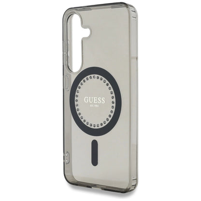 Guess Rhinestones Printed Classic Logo MagSafe Samsung Galaxy S25 case black_5