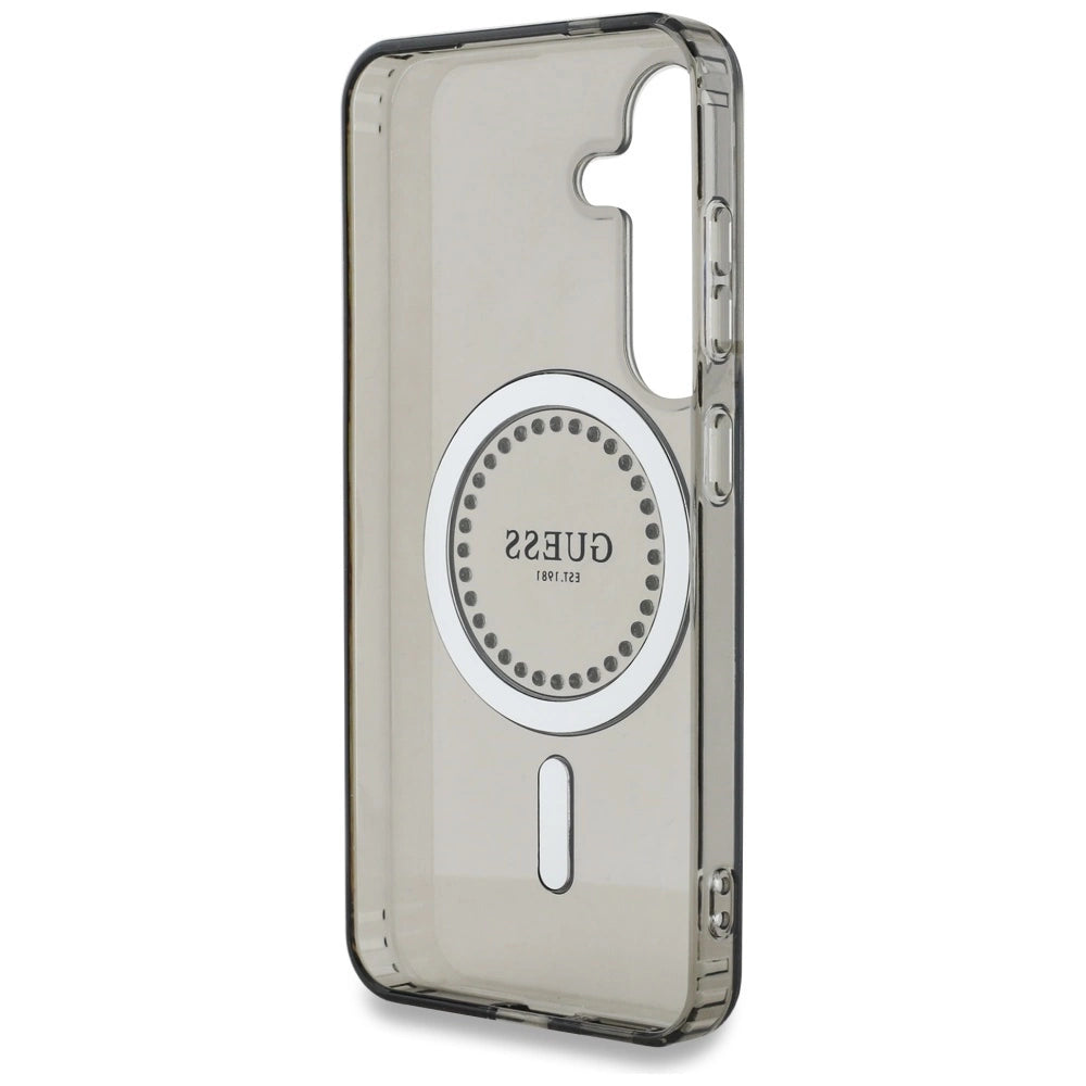 Guess Rhinestones Printed Classic Logo MagSafe Samsung Galaxy S25 case black_6