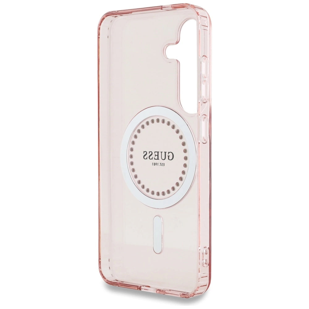 Guess Rhinestones Printed Classic Logo MagSafe Samsung Galaxy S25 Case Pink_6