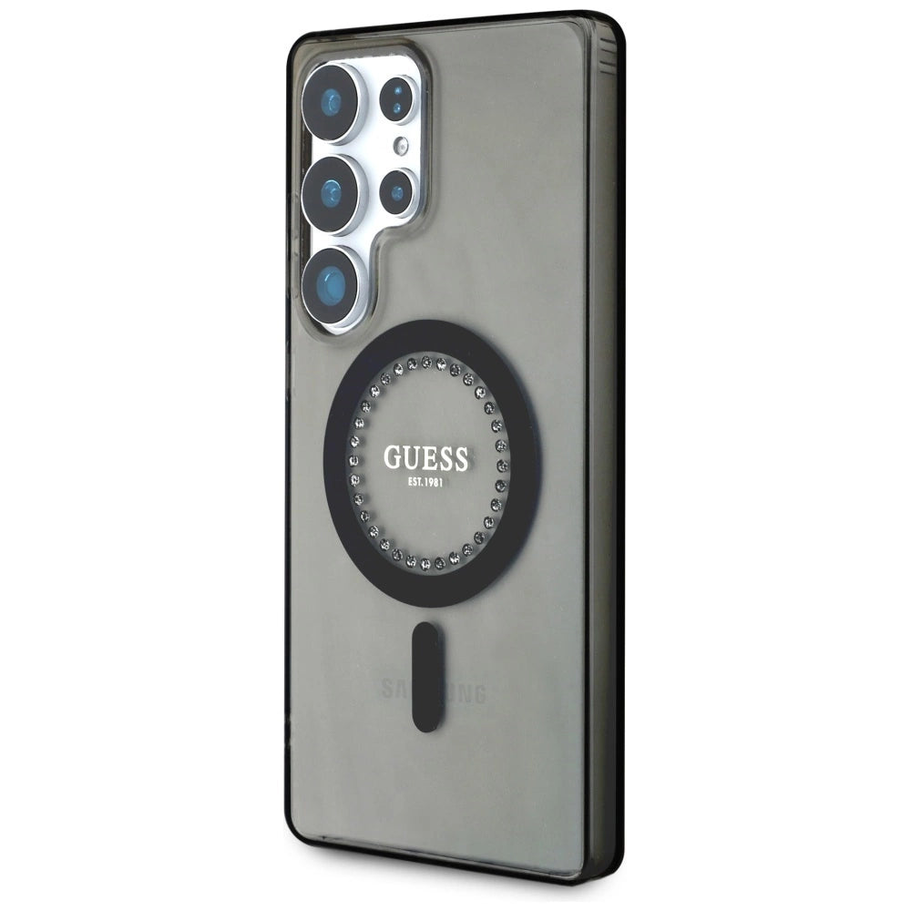 Guess Rhinestones Printed Classic Logo MagSafe Samsung Galaxy S25 Ultra case black_1