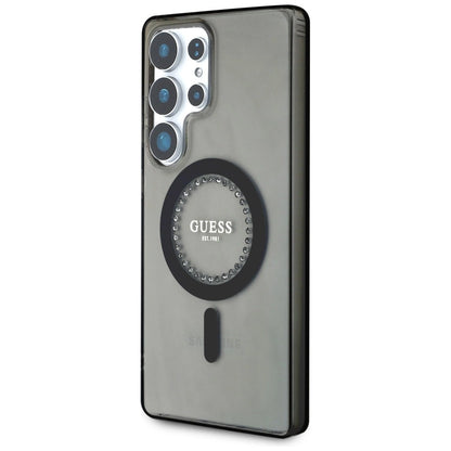 Guess Rhinestones Printed Classic Logo MagSafe Samsung Galaxy S25 Ultra case black_1