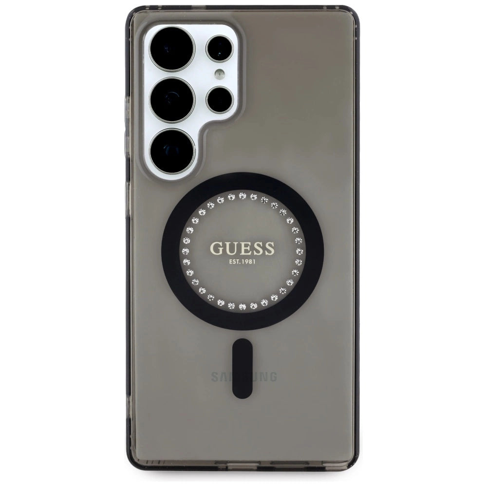 Guess Rhinestones Printed Classic Logo MagSafe Samsung Galaxy S25 Ultra case black_2