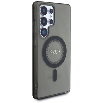 Guess Rhinestones Printed Classic Logo MagSafe Samsung Galaxy S25 Ultra case black_3